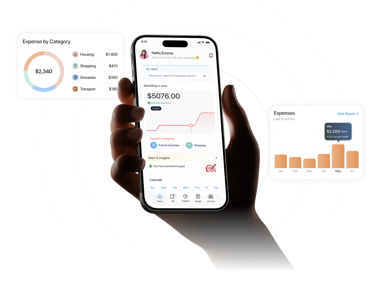TimelyBills app on a phone